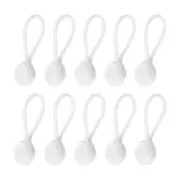 10Pcs Reusable Silicone Magnetic Cable Ties Cord Wrap Organizer White