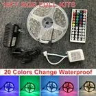 16.4FT 5050 RGB LED Strip Lights Waterproof IP65 12V 44key IR Controller Adapter