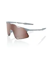 100% Hypercraft Sunglasses Matte Stone Grey - HiPER Crimson Silver Mirror Lens