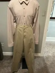 DOCKERS FLAT FRONT RELAXED FIT KHAKI PANTS 42/32 NWT