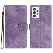 For Samsung Galaxy A73 5G Imprinted Wallet Phone Case Skin-Touch Leather Flip Cover