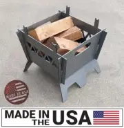 [Spring] Modular Collapsible Steel Firepit 13" Square Portable Camping Fire Pit