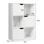 6-Cube Storage Cabinet with 3 Open & 3 Closed Shelves for Living Room/Bedroom