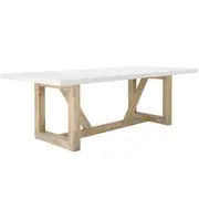 [James Lane] Nova Polished White Concrete Dining Table