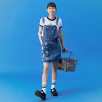 在飛比找新光三越 skm online優惠-EDWIN｜BT21｜女裝｜BT21徽章吊帶丹寧短裙-S