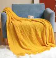 127x176cm Knitted Throw Blanket Super Soft Warm Stylish Throw Decorative Blanket