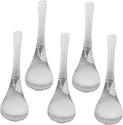 Zerodeko 5 Pcs Hammered Stainless Steel Spoons for Home Kitchen and Restaurant Bottom Tableware with Enhanced Grip Silverware for Everyday Use and Entertaining