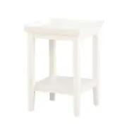 Convenience Concepts End Table 18" White 26" Square Solid Rubber Wood W/ Shelves