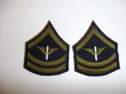 b0718p 1920's-WW2 US Army Air Force unofficial PFC Specialist 5th class pair R1B