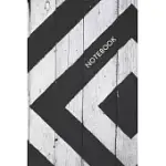 NOTEBOOK: BLACK AND WHITE WOODEN BOARD BLANK LINED JOURNAL 6X9 INCHES 100 PAGES