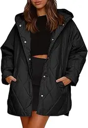 [Generic] Winter Fashion for Women Diamond Quilted Hooded Lightweight Jacket Coat Young Women Winter Jackets