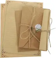 HOUDERCO 2 Pack A5 Letter Papers Envelopes Kit Retro Stationery Paper Set for Travelers Notebook