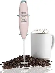 Rae Dunn Milk Frother- Handheld Electric Drink Mixer, Handheld Electric Milk Frother, Coffee Frother, Hand Blender, Frappe Maker, Handheld Latte Maker Milk Foamer (Pink)