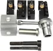 Solid Type Professional 14pc/Set Quick Change Boring Bar Turning Tool Post Holder Kit for CNC Lathe 7 x10, 12, 14 Multifix Toolholder Load Bearing