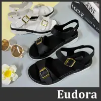 在飛比找蝦皮購物優惠-【Eudora】MIT台灣製 魔鬼氈涼鞋 一字涼鞋 坡跟涼鞋