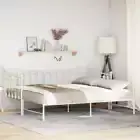 Daybed with Trundle without Mattress White 92x187 cm Single Metal vidaXL
