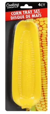 new Corn Tray Sets 4-ct. Packs Corn on the Cob Dish Plastic Dishes Corn Holders