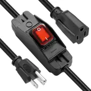 Heavy Duty Outdoor Extension Cord 3 prong with Waterproof Switch