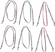 [HOMSFOU] 6pcs Colorful Glasses Cord Remover Holder Chain Stick Sunglass Retainers Glasses Strap for Eyeglass Frames for Men Spectacle Ends Eyeglasses Anti Sun Glasses Lanyards Fabric