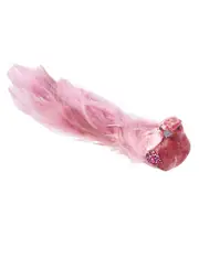 Pink Feathered Bird With Clip Tree Ornament 24cm