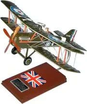 British RAF S.E.5 Fighter Plane Desk Top Display Wood WWI Model 1/20 SC Airplane