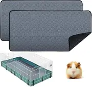 2 pcs Guinea Pig Cage Liners Cat Washable Guinea Pig Pee Pads, Waterproof Reusable & Anti Slip Guinea Pig Bedding Fast and Super Absorbent Pee Pad for Small Animals Rabbit Cat Hamster Rat (24*47 2个)