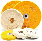 White 4" 100mm Small Hole Spiral Stitched Cleaning Buffing Polishing Wheel Cotton for Bench Grinder for Metal Aluminum,Stainless Steel,Chrome,Jewelry,Wood,Plastic,Ceramic,Glass,etc