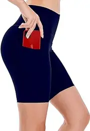 [Emprella] High Waist Yoga Running Compression Biker Shorts for Workout Exercise 3 Pockets