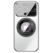 AG Nano Frosted Logo View PC Case for iPhone 15 Pro Max Glass Lens Film Phone Cover Compatible