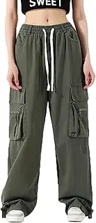 [Amxiway] Womens Cargo Pants with Pockets Elastic Waisted Casual Military Army Hiking Combat Tactical Work Trousers