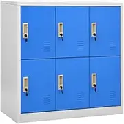 vidaXL Steel Locker Cabinet, White, 90x40x180 cm - Multi-Compartment Storage Solution with Lockable Doors, Air Vents, and Name Tag Holders