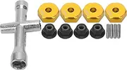 12mm Wheel 5mm Thickness Hex Adapter Cross Wrench M4 Nonslip Nut Set for 1/10 RC Car (Gold)