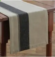 Richfield Black Stripe & Beige Table Runner 36” By Park Designs