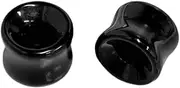 [NewZenro] Hollow Black Obsidian Natural Stone Ear Plugs Gauges Tunnel Expanders Stretcher Saddle Organic Agate Double Flared Flesh Earrings for Men Women Fashion Piercings Body Jewelry Gift