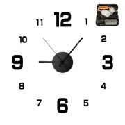 Sticker Wall Clock Silent Non-Ticking Frameless Digital Office Home Room Decor