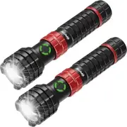 2 Packs Super Bright LED Flashlight Tactical Rechargeable LED Work Lights