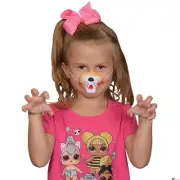 Tiger Cat Feline Bengal Animal Costume Accessory Nose, Orange White, One-Size