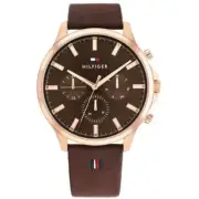 Tommy Hilfiger men's watch with tags Leather Strap 1710497 MSRP $ 175