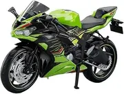 Alloy Motorcycle Model 1:12 for Kawasaki for NIJIA for ZX-6R Toy Car Front Wheel Steering Rear Wheel Suspension Vehices Motorcycle Model with Steering Movable Stand(Green ZX-6R)