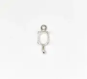 Oval Cabochon Double Open/Closed Loop Dangle Setting Sterling Silver