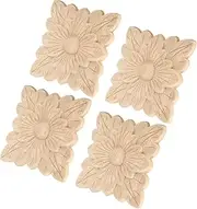 Wood Carved Applique Furniture Decoration, European Style, DIY Wood Color Vintage Ornament for Cabinets, Windows, Mirrors, Garden Doors