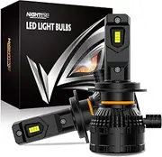 NIGHTEYE H7 LED Headlight Bulbs - 40000LM 6500K White Light, 200W H7 Headlight Bulbs with Fan, Halogen Replacement Bulb,IP68 Waterproof, Pack of 2