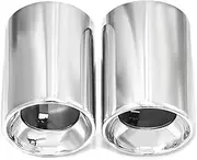 Compatible For BMW X1 F48 2016-2021 Muffler Tip tip Replacement Exhaust System Nozzle Exhaust Cover(Silver-2PCS)