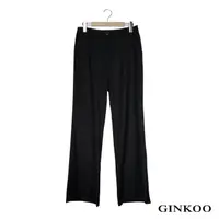 在飛比找momo購物網優惠-【GINKOO 俊克】羊毛條紋直筒長褲