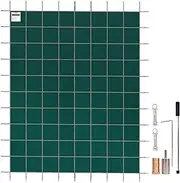 VEVOR Pool Safety Cover Fits 14x26ft Rectangle Inground Pools, Safety Pool Cover with Drainage Holes, Mesh Solid Pool Cover for Swimming Pool, Winter Safety Cover, Green
