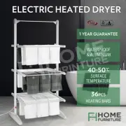 Bathroom Electric Heated Towel Clothes Airer Shelf Drying Rack Stand Warmer