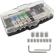 1 Set Fused Power Distribution Block Car Audio 4 Way MIDI Fuse Block for Auto UTV Boat Stereo Amp