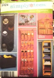 Simplicity Home Decorating Pattern # 5124 Simply Teen room organizers uncut