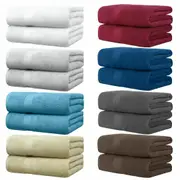 LINENOVA 2 Pieces Extra Large Bath Sheets 90 x 180 cm 650GSM 100% Cotton Bathroom Towels Set