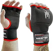 Meister MMA Gel-Padded ProWrap Hand Wraps (Pair) - Boxing, MMA, Training/Sparring - Black